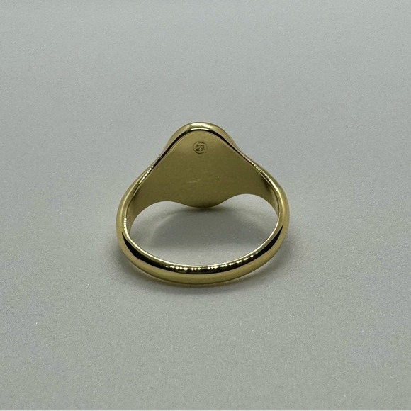 Gorjana New Size 8 18k Gold Plated Brass Lou Malachite Green‎ Gemstone Ring - Picture 6 of 6